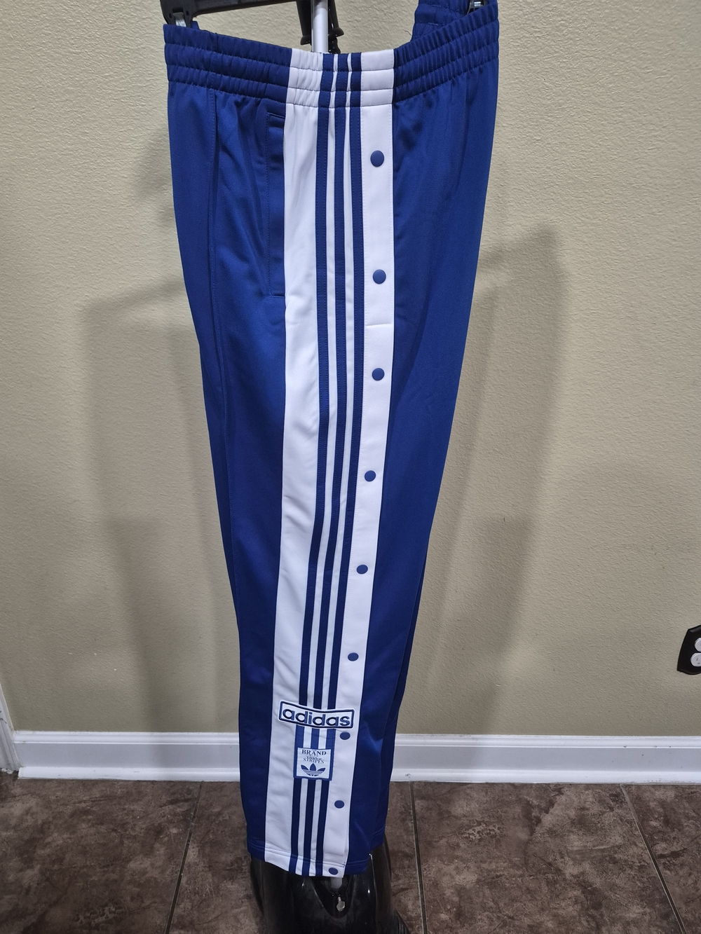 Adidas Women’s  Adibreak  Track Pants, Blue with White Side Stripes Size L